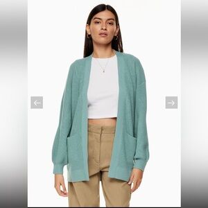 wilfred free aquastone wool & cotton cardigan (S)